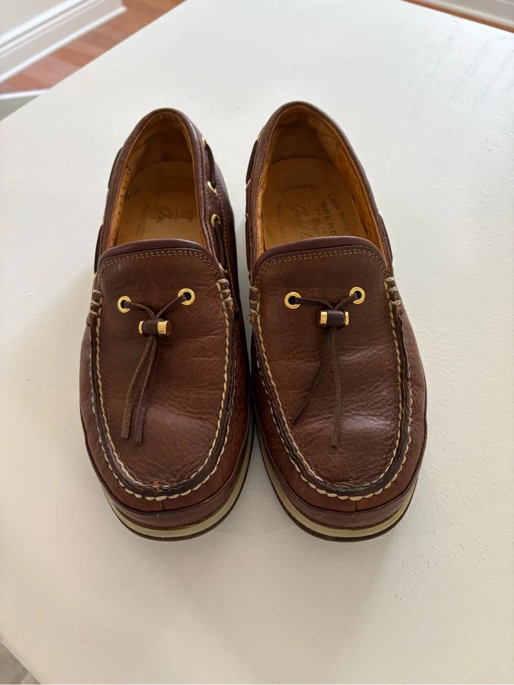 Sorry Top-Side Gold Cup Boat Shoes Men’s 10M Brown Leather Loafers